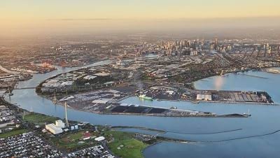 Aerial image of the Fishermans Bend priority precinct