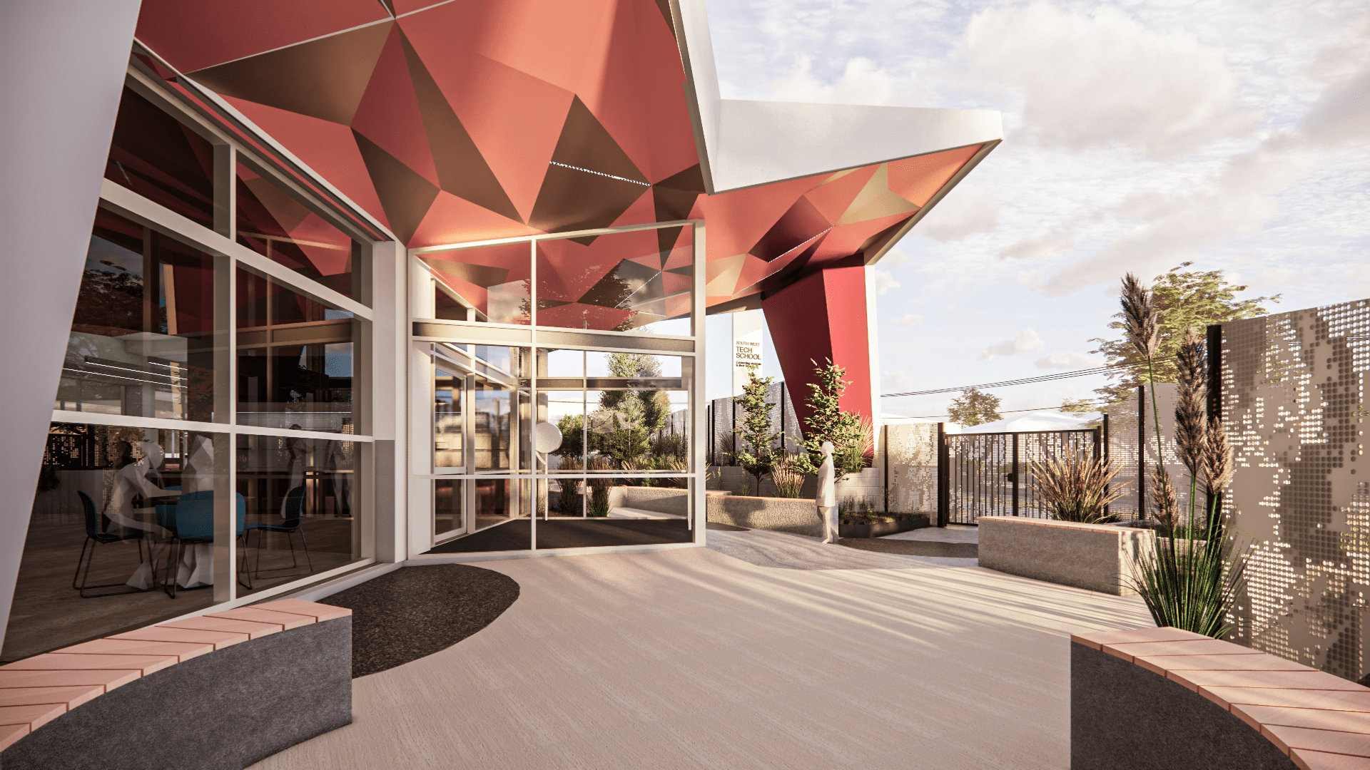 Exterior shot of the Warrnambool Tech School&rsquo;s entrance